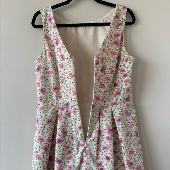 PINK MARTINI -100% Cotton Dainty Floral Drop Waist Midi Dress (Size:Large) - Picture 10 of 12